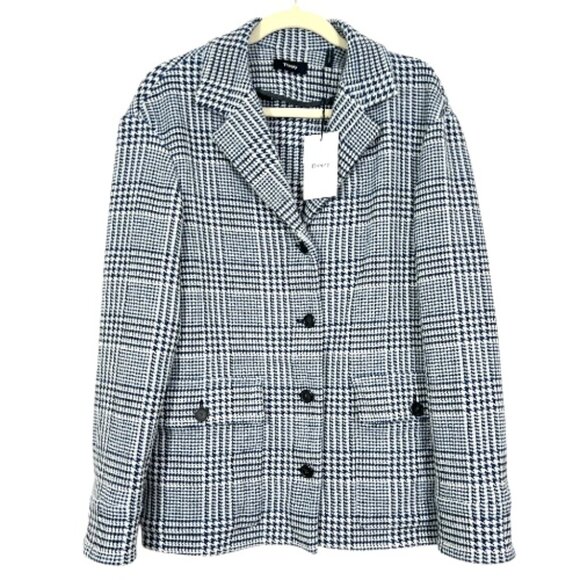 Theory Darwin Wool Blend Plaid Shacket Pocket Shirt Jacket Wool Blend Medium New - Picture 1 of 5